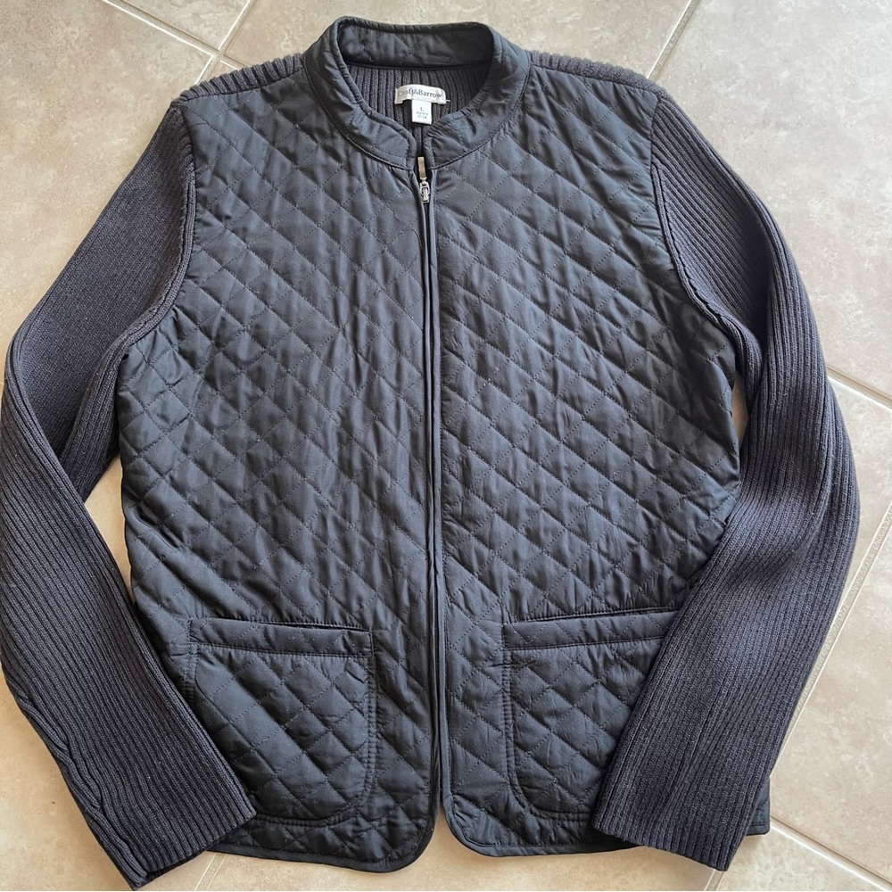 Croft & Barrow Quilted Zip-Up Cardigan Sweater Size Large
